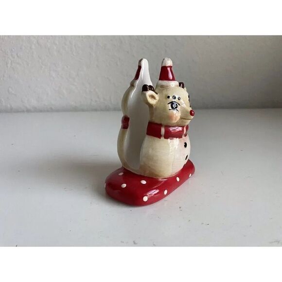 Johanna Parker Christmas Reindeer Ceramic Napkin Holder Holiday NEW - Picture 9 of 14